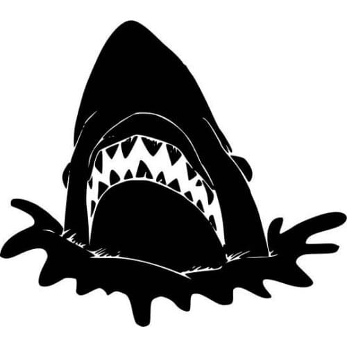 18cm*16cm SHARK GREAT WHITE JAWS Personality Vinyl Car-styling Car Sticker Decal Black Silver C11-0289