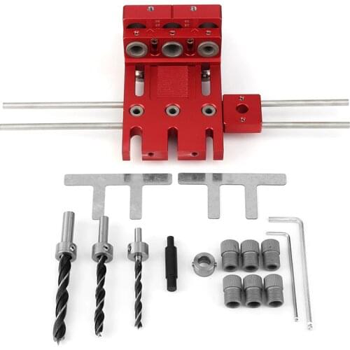 3 In 1 Woodworking Drill Guide Kit Locator Woodworking Locator Doweling Jig Joinery System Hole Punch Set With instrument box