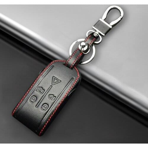 5 Buttons Car Remote Key Holder Case Cover with Keychain Fit for Jaguar X XF XFR XJ XJ8 XJR XK XKR S Super V8 Vanden Plas