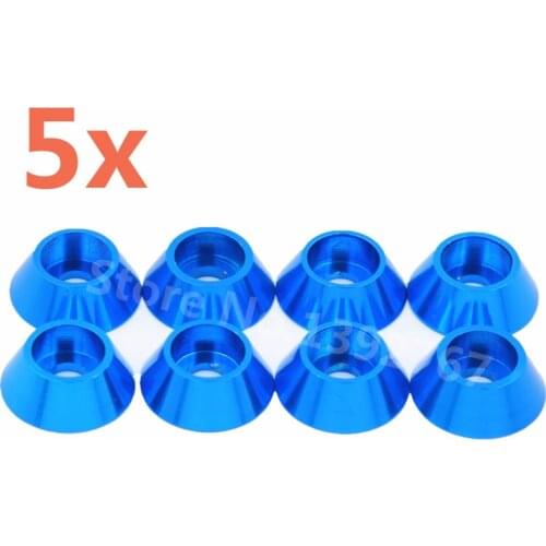 5Sets 40Pcs Aluminum Alloy M3 Cup Head Screw Washer Upgrade Parts 12MM*8MM*3MM*high 4MM For RC Car Remote Control Car