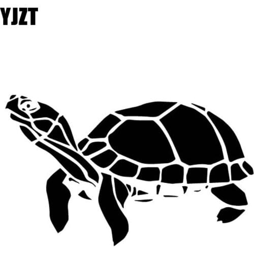 YJZT 16.8CM*10.3CM Tortoise Pattern Decoratr Car Sticker Bumper Vinyl Decal Black/Silver C4-1336