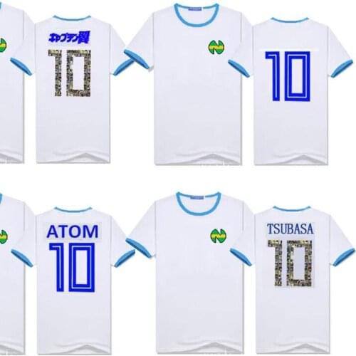 Kids Men Camisetas Futbol Football Equipment Oliver Atom Maillot Equipe de Foot France 2020 Captain Tsubasa Jerseys Cotton Shirt