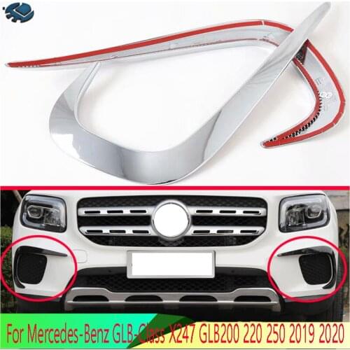 For Mercedes-Benz GLB-Class X247 GLB200 220 250 2019 2020 ABS Front Fog Light Lamp Cover Trim Molding Bezel Garnish Sticker