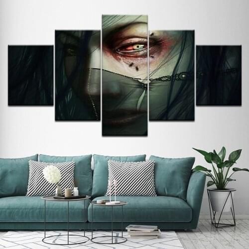 Canvas Painting Masked Woman 5 Pieces Wall Art Painting Modular Wallpapers Poster Print for living room Home Decor