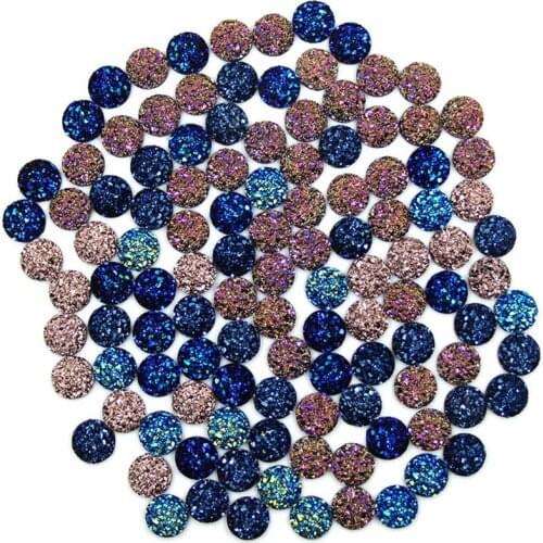 Round Resin Cabochon Rhinestones Flat Back Crystal Mineral Surface Rhinestones Embellishment Ring Necklace Earrings Diy Crafts