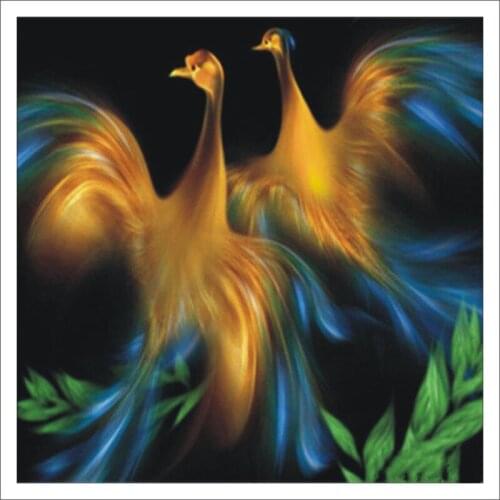 5D DIY diamond painting set cross stitch home decoration two small birds square diamond embroidery mural gift T398