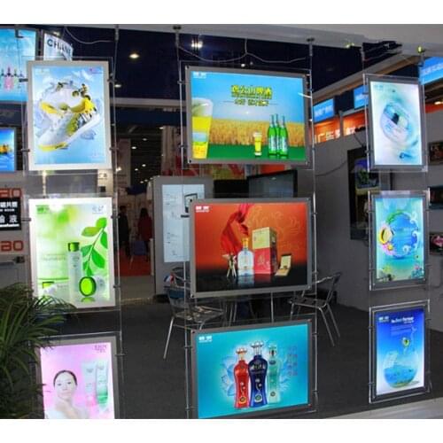 9PCS Crystal Led Display Frame Signs Light Box Single Side A4 Vertical Hanging for Real Estate Agent/Shop
