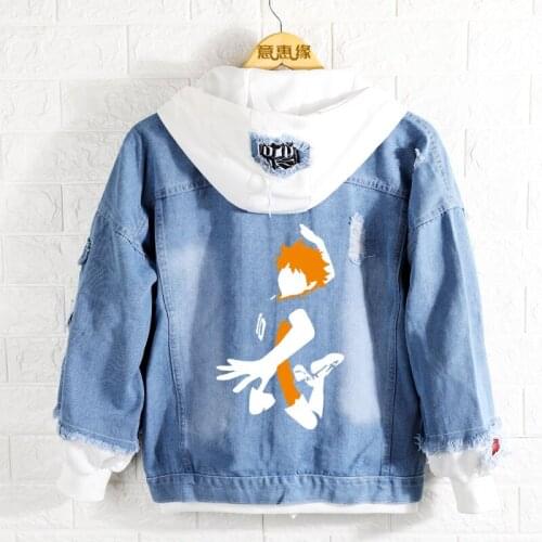 New Haikyuu!! Hinata Shoyo kageyama tobi hoodie Anime Coat Men Women Fashion Denim Jacket