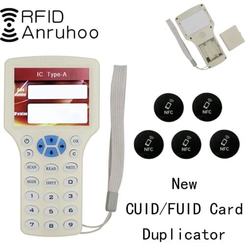 New Handheld RFID Copier 13.56Mhz NFC Smart Chip Card Reader CUID/FUID Tag Encryption Cracking Writer 125Khz Badge Duplicator