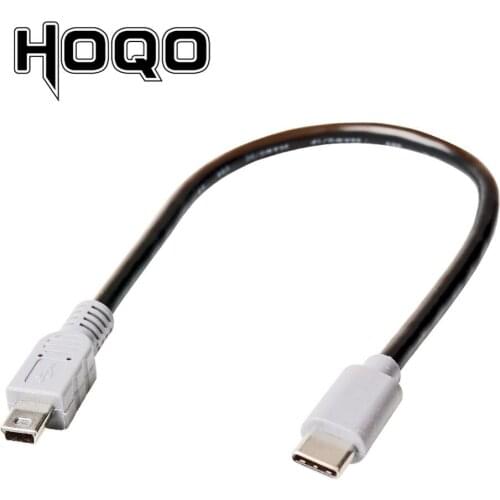 USB Type C 3.1 Male To Mini USB 5 Pin B Male Plug Converter OTG Adapter Lead Data Cable for Mobile Macbook 25cm / 1m 3ft