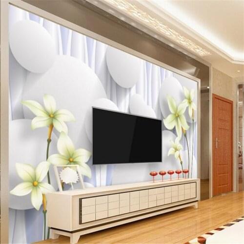 Beibehang Personalized custom background romantic beautiful romantic flowers 3D stereo TV background wallpaper wallpaper