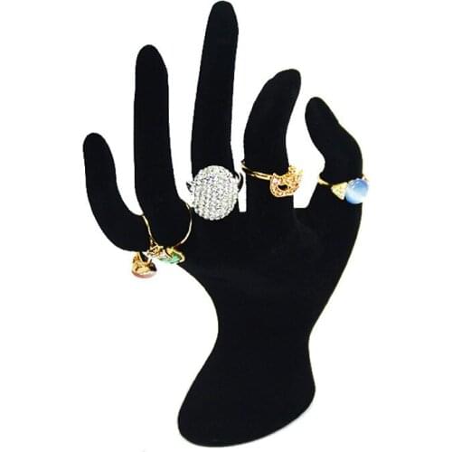 Resin Black Flocking Ok Hand Model Jewelry Display Stand Ring Display Props Bracelet Display Stand Necklace Hanger