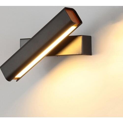 Jmzm Nordic Bedside Wall Lamp Rotatable LED Black Bedroom Lamp Warm Bedroom Living room Bathroom Aisle Wall Lamp