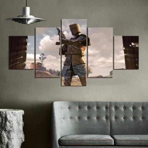 Pubg Set Cardboard Warrior Skin Outfit PUBG Game Poster Canvas Wall Art Paintings for Bedroom Wall Decor