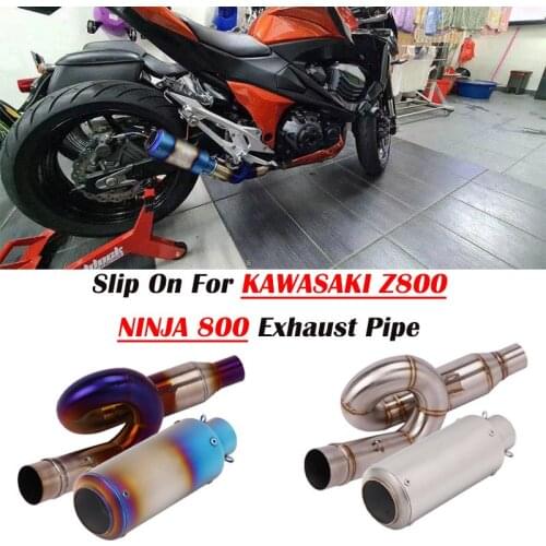 Slip On For Kawasaki Z800 Ninja800 Motorcycle Exhaust Full System Modified Moto Laser Muffler Middle Link Pipe DB Killer