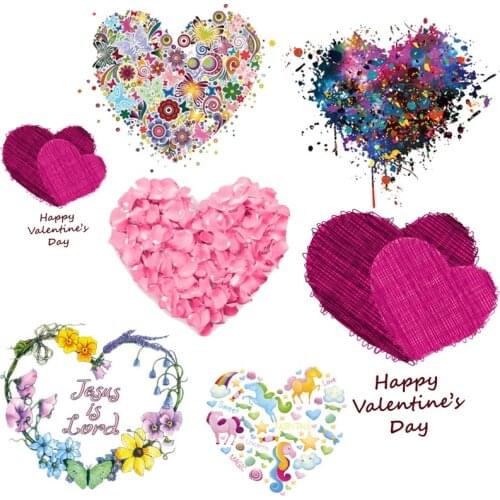 Prajna Printed Iron On Transfer Heat Transfer Vinyl Sticker Iron On Transfers For Clothes Flower Butterfly Heart Patch Applique