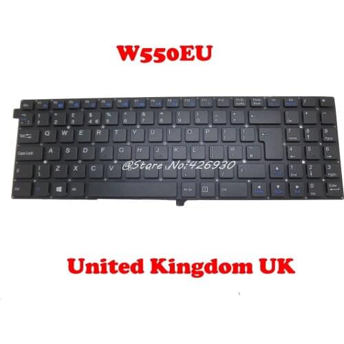 UK W550EU Keyboard For CLEVO MP-12C93K0-4307 MP-12C96F0-4307 MP-12C96GB-4307 6-80-W55A0-190-1 MP-12C93US-4307 6-80-W55A0-010-1