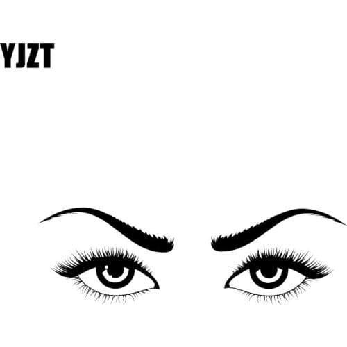 YJZT 17.3*5.5CM Girl Beautiful Sexy Eyes Car Sticker Bumper Window Vinyl Decor C12-0564