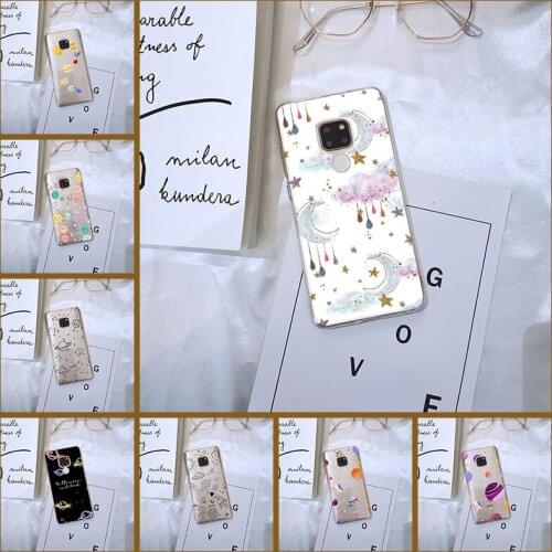 Back Cover For Huawei Mate 7 8 9 10 20 Lite Cute SPace Star Astronaut Girly Moon Phone Case Silicone For Huawei Mate 9 10 20 Pro