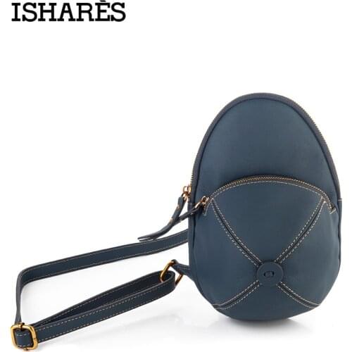 ISHARES Genuine Leather Chest Pack women bags hat style unisex natural Cow Leather High Quality Special Fashion Bags IS8236