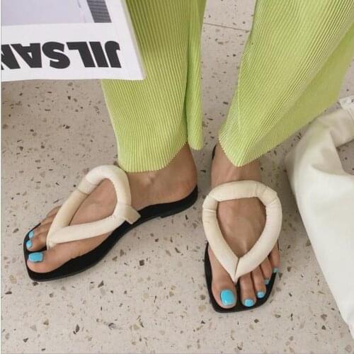 2021 New Clip Toe Thick Platform Slippers Women Casual Strap Summer Beach Flip Flops Woman Non Slip Outdoor Rome Sandals