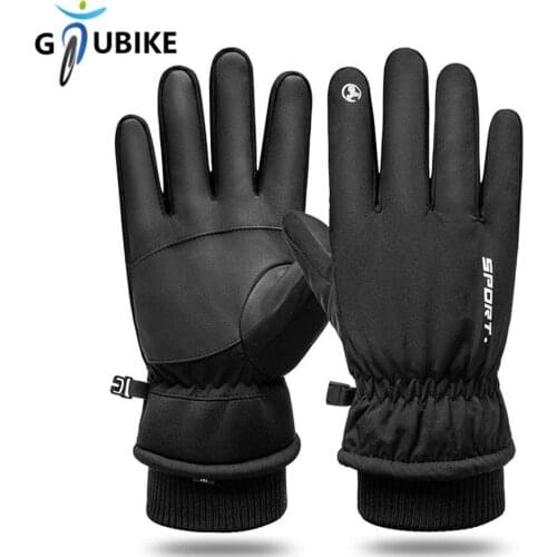 GTUBIKE Winter Plus Velvet Outdoor Cycling Ski Gloves Windproof Touch Screen Warm Gloves Full Finger Hiking Running Gloves