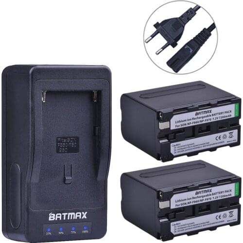 2 x NP-F960Pro battery with LED Power Indicators + LED Ultra Fast Charger for for Sony NP-F960 NP-F970 NP-F750 NP-F770