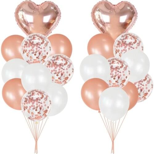 20Pcs Rose Gold Balloons Helium Confetti Latex Balloon Set for Wedding Birthday Party Decorations Supplies Baby Shower Favors