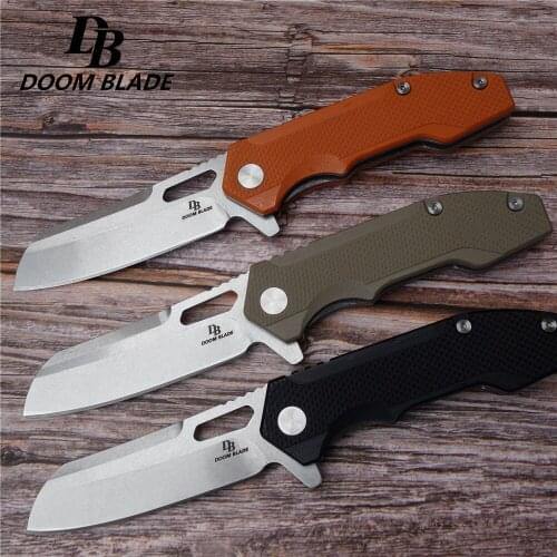 7.9" FH11 60-61HRC Knives Ball Bearing D2 Blade Folding Knives G10 Handle Camping Hunting Pocket EDC Knife 3 Color