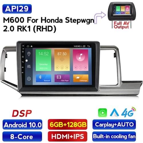 1280x720 HD 6G RAM 128G ROM 4G LTE Android 10 For Honda Stepwgn 2.0 RK1 Car Multimedia Radio Player Carplay Auot NO DVD 2DIN
