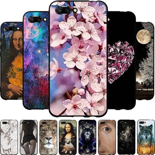 A For Honor 10 COL-L29 Case Cartoon Bumper Silicon Soft TPU Back Cover for Huawei Honor 10 Coque 5.84 Inch Shockproof Shell