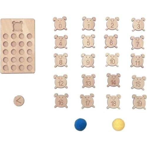 Number Boards Wooden Toy Math Cloud Alarm Clock Christmas Tree Leaves Childrens Puzzle Educational Counting Geometry Gift