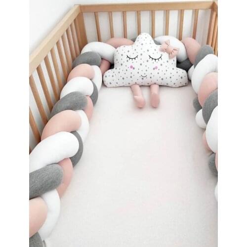 Baby Bumper Bed Braid Knot Pillow Cushion Bumper Tresse De Lit Bebe Crib Protector Cot Bumper Room Decor Crib Bedding Set