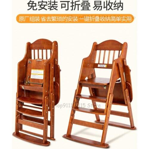 Baby Dining Chair Solid Wood Household Childrens Multifunctional Dining Chair Folding Dining Table Chair For Dining Room