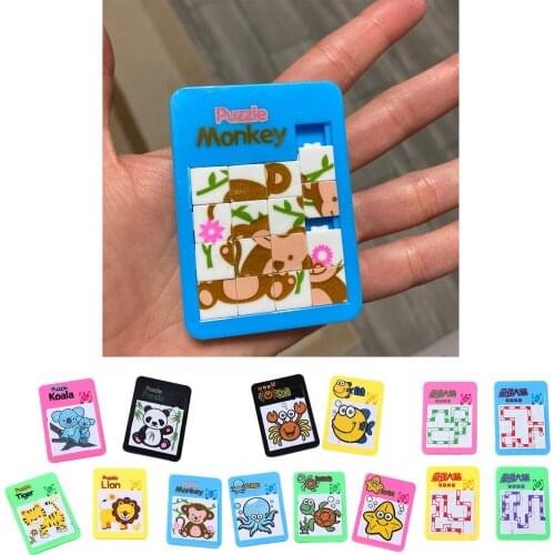 Kids Animal Jigsaw Puzzle Plastic Flash Cards Matching Game Educational Pre-school Learning Toys Gifts