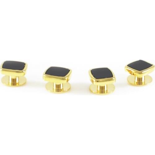 Classic Soft Rectangle Onyx Dress Shirt Studs Formal Wear Shirt Studs Set (4pcs/6pcs)