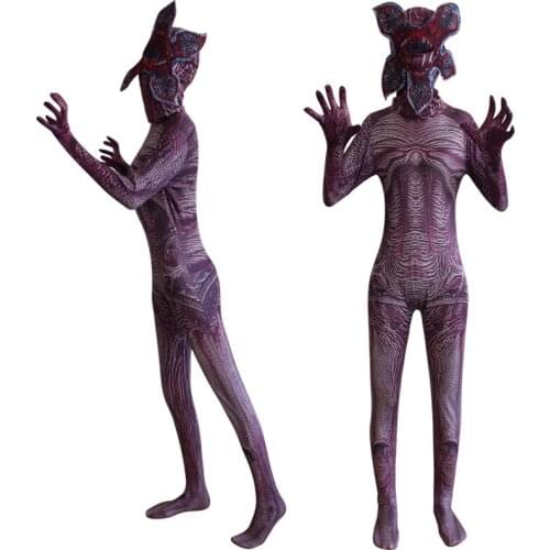 Girls Women Stranger Things Cosplay Costume Skeleton Flower Cosplay Halloween Carnival Party Jumpsuits + Headgear + Mask