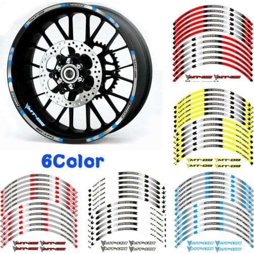 Hot sell 6 color Motorcycle wheel decals Reflective stickers rim stripes for YAMAHA MT-09 TRACER