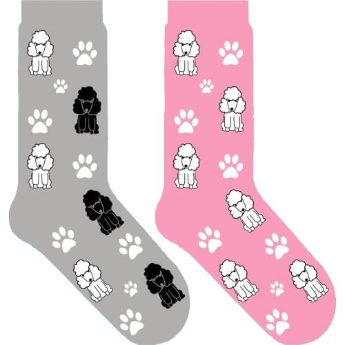 Cute paw poodle crew socks women dog socks fun socks with poodle puppy dog themed gift ORIGINAL 50 pair/lot EU 38-44 / EU 35-39