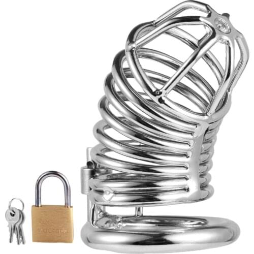 Male Penis Cage Male Chastity Device Stainless Steel Cock Cages Sex Toys For Men Penis Ring Sleeve Lock Sex Prodult Adult Games