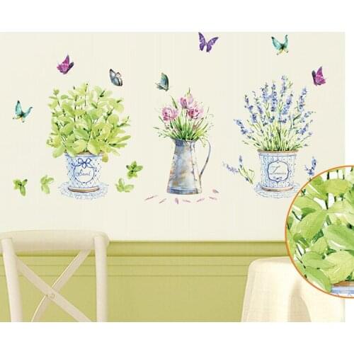 Butterfly And Flowers Wall Stickers For Living Room Decorative Background Wall Stickers Home Decor