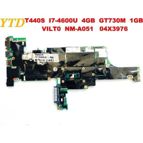 Original for Lenovo T440S laptop motherboard T440S I7-4600U 4GB GT730M 1GB VILT0 NM-A051 04X3976 tested good free shipping