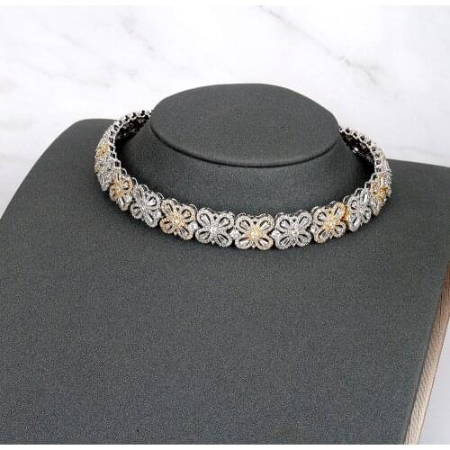 TIRIM Choker Necklace Set Cubic Zirconia Necklac Butterfly Flower Women Collar Trendy Party Jewelry Wedding Engagement