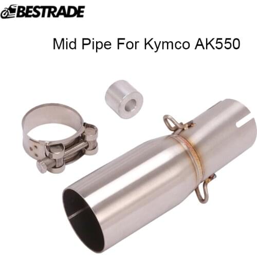 Mid Pipe For KYMCO AK550 All Years Exhaust System Middle Connect Link Tube Slip On 51mm Mufflers Stainless Steel Escape