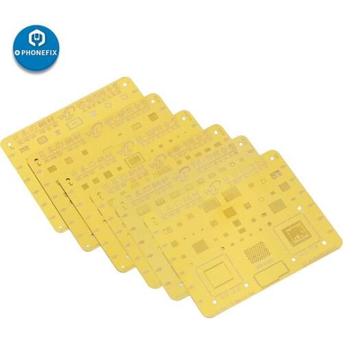 WL Gold Planting BGA Reballing Stencil Kit for iPhone 5 6 7 7P 8 8P X XS MAX 11 12 Pro Max CPU IC Solder Plating Module Stencil