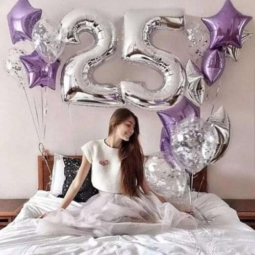The Girls Birthday Decoration Balloon Celebrates 18/25/28 Years Old Birthday Party Decor Gift 40inch Number Foil Helium Balloon