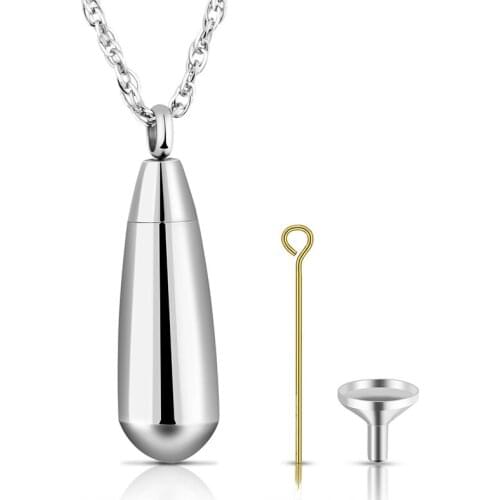 Stainless Steel Urn Necklace For Ashes Cremation Waterdrop Pendant Memorial Keepsake Jewelry Or Perfume Bottle Necklace