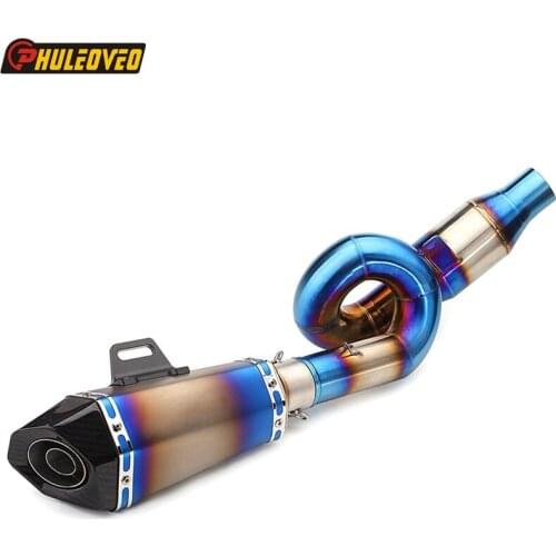 Motorcycle Exhaust Full System Link Pipe for Z800 2013-2016 Carbon Fiber Motorbike Exhaust Muffler Escape Connect Mid Link Pipe