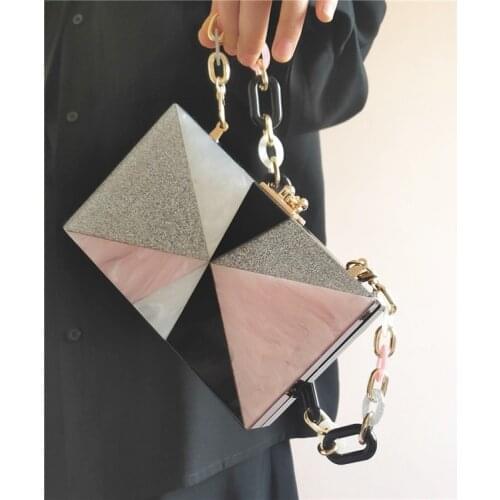 【wander lamar 】2021 fashion design square acrylic handmade windmill evening clutch and evening bags ladies