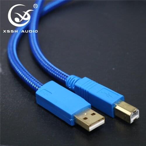 XSSH DIY Pure Copper OFC Gold plated USB A male to USB B male Audio cable Cord Wire USB2.0 USB3.0 cables